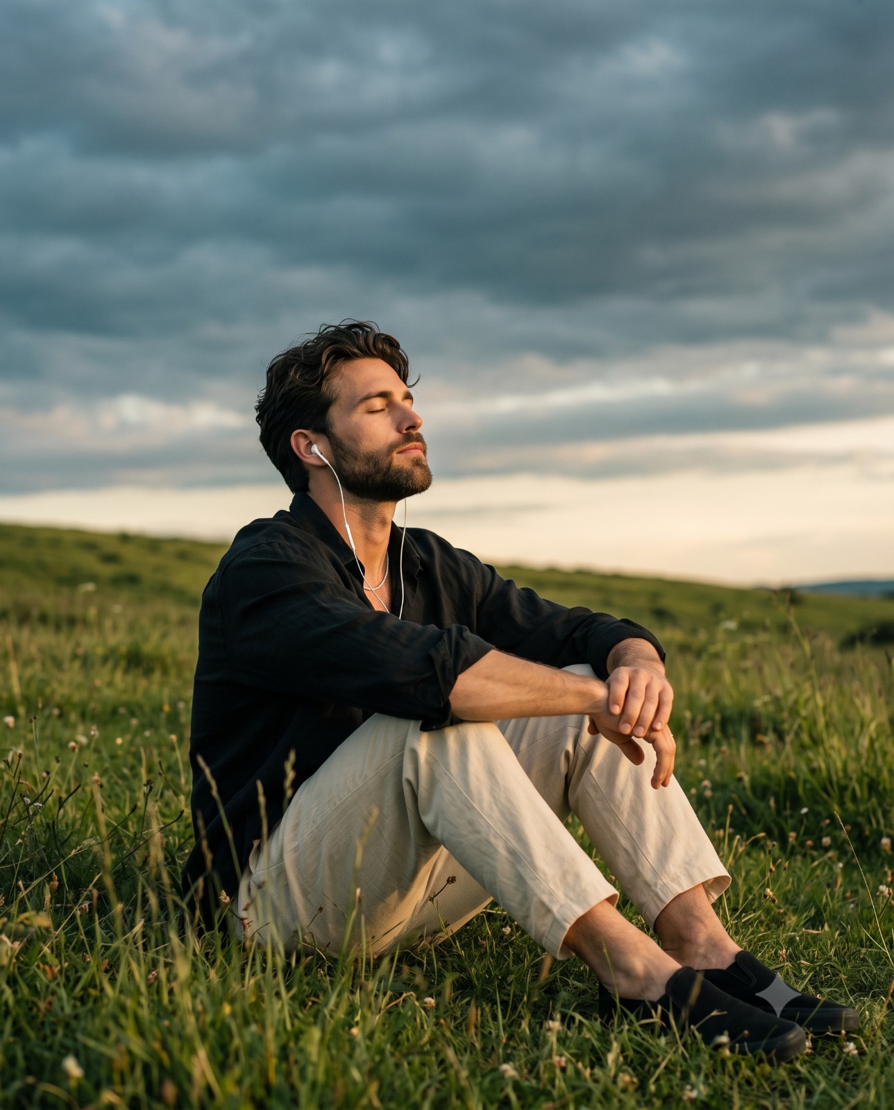 پرتره سینمایی و کانسپچوال در نور ملایم ساعت طلایی