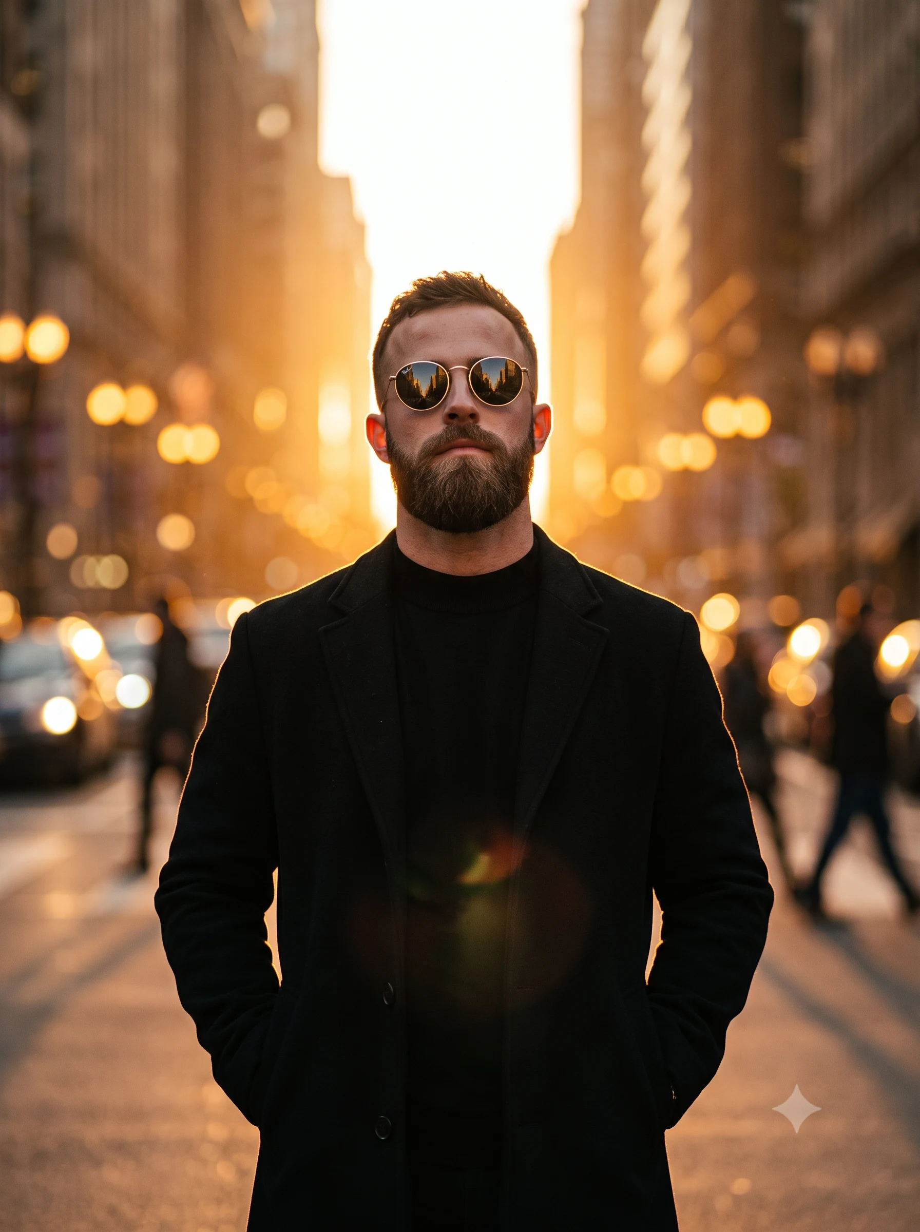 پرتره شیک مردانه با پالتوی بارانی کلاسیک