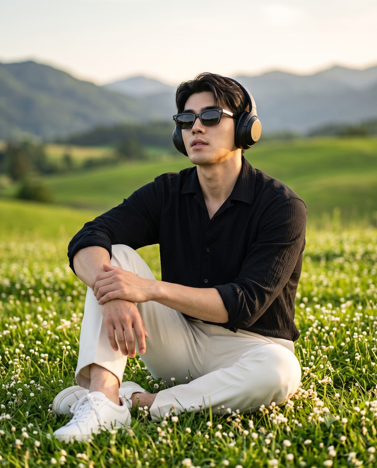 پرتره سینمایی و کانسپچوال در نور ملایم ساعت طلایی