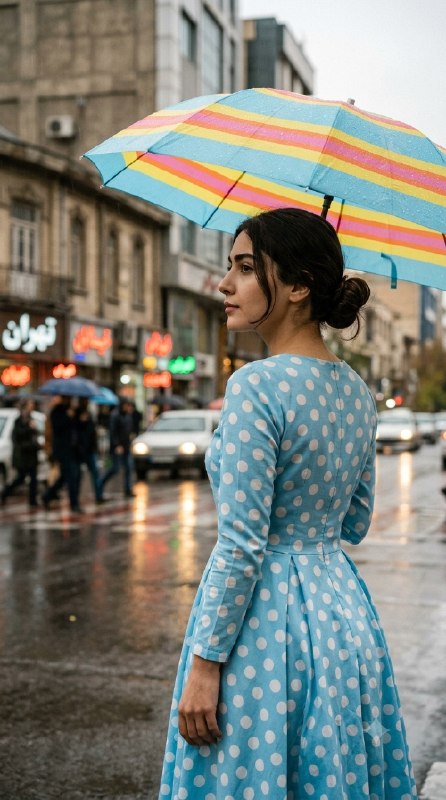 پرتره سینمایی و کانسپچوال در روز بارانی عاشقانه