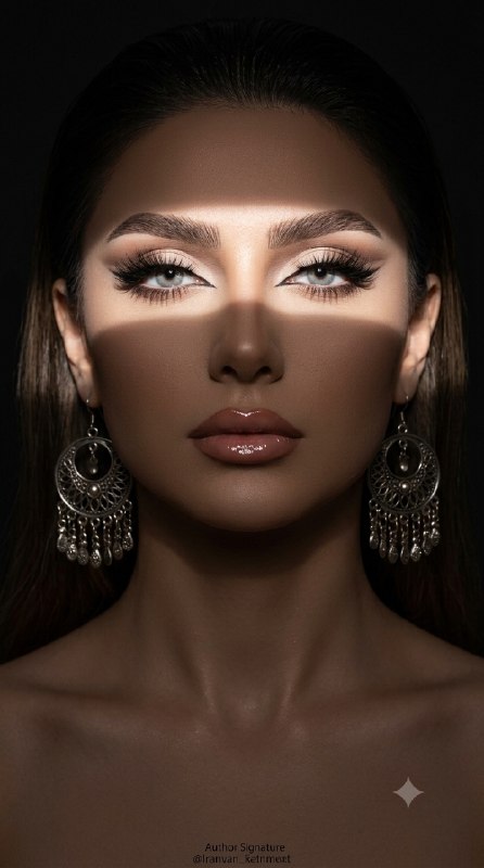پرتره بیوتی با نور سینمایی و تمرکز روی نگاه