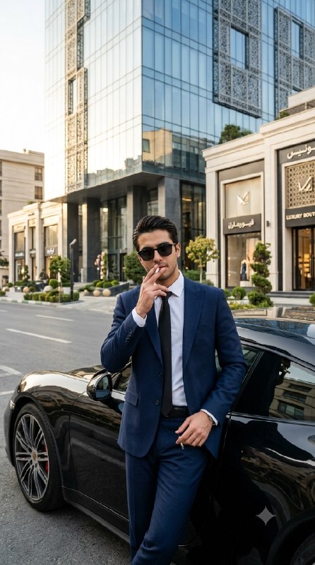 پرتره لاکچری مردانه در فضای لوکس تهران