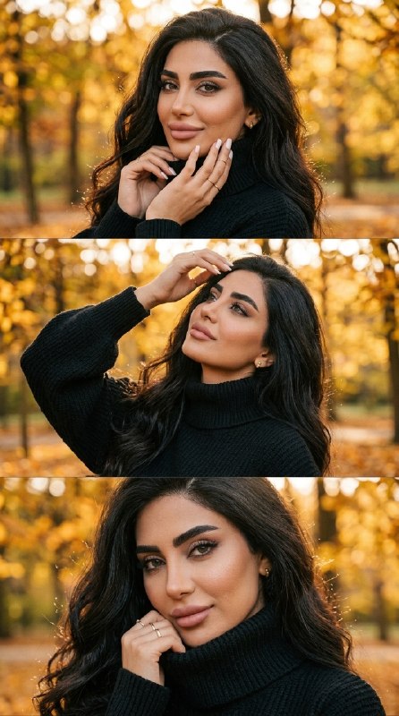 سه قاب، یک استایل پاییزی؛ کلاژی پرتره با بافتهای ...